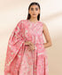 Women's Unstitched Printed Off White & Pink Dobby Three Piece Suit